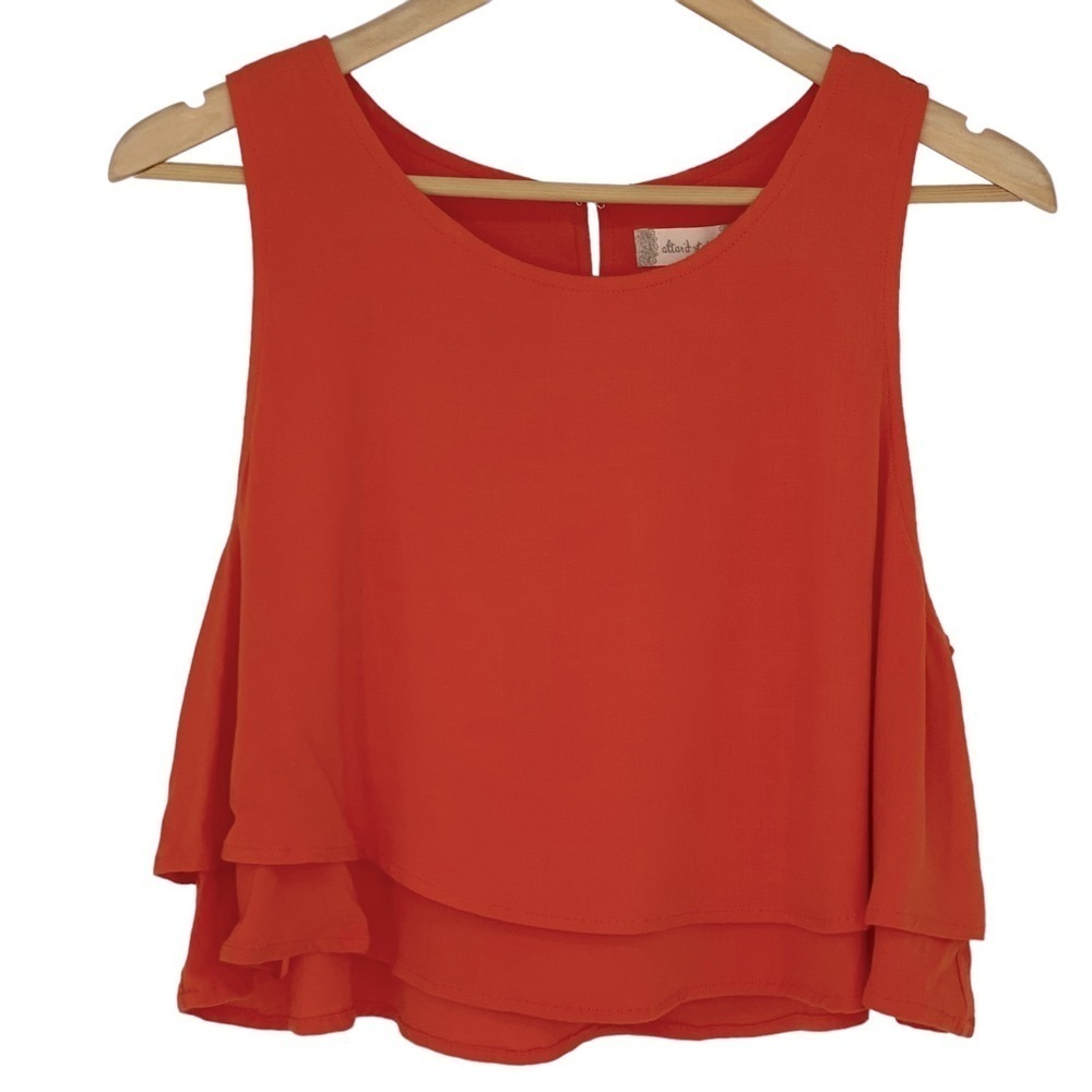 NWT Altar'd State BE21625 Orange sleeveless flowy layered crop top